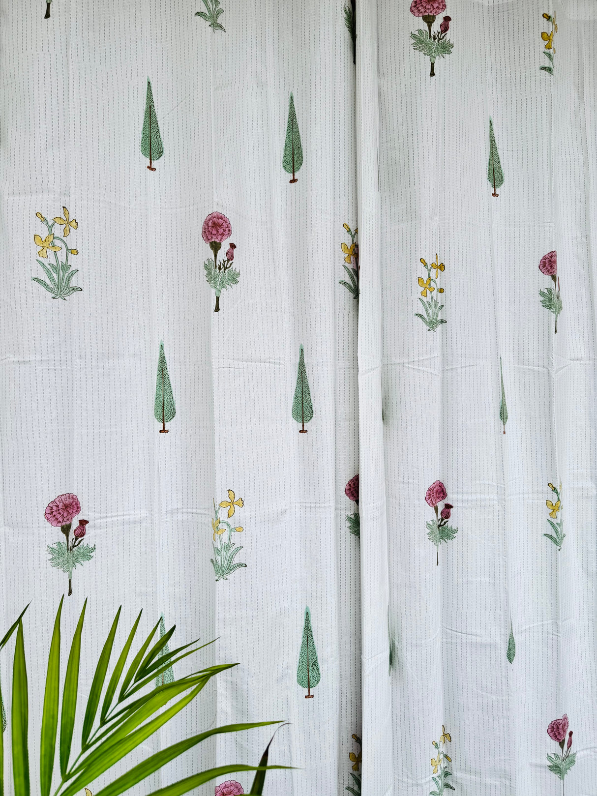 Charming Motifs Blockprint Cotton Curtain