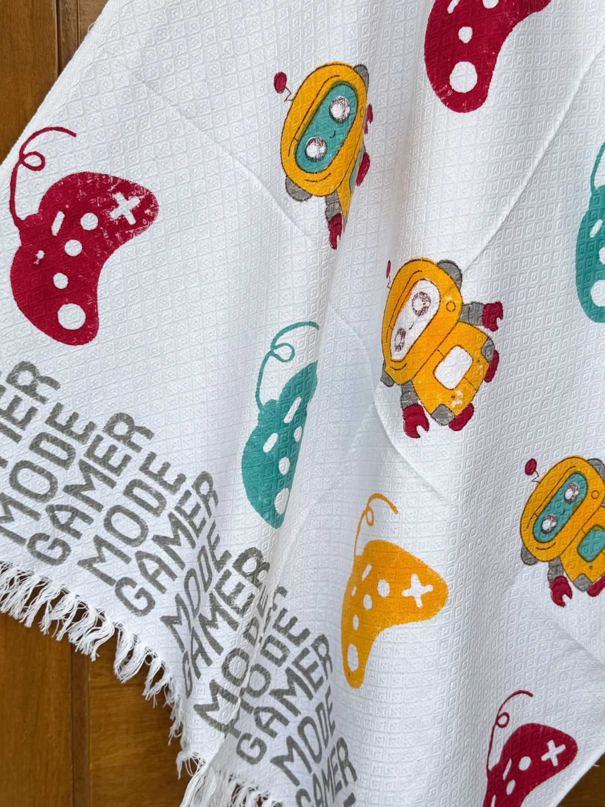 Game Mode On Blockprint Kids Towel – Cotton Jacquard Weave
