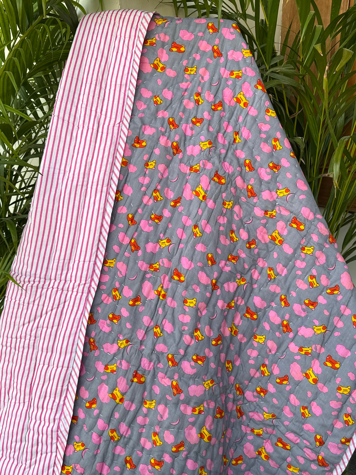 Space Theme Kids Quilt Handblock