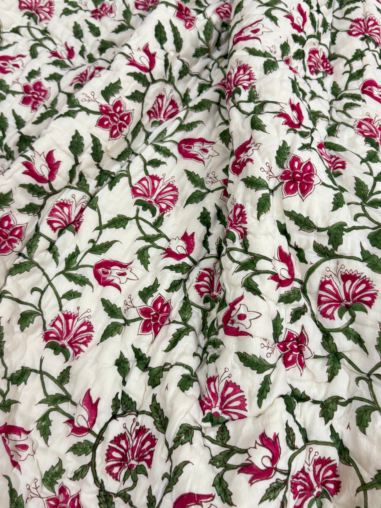 Blockprint Mulmul Reversible Quilt