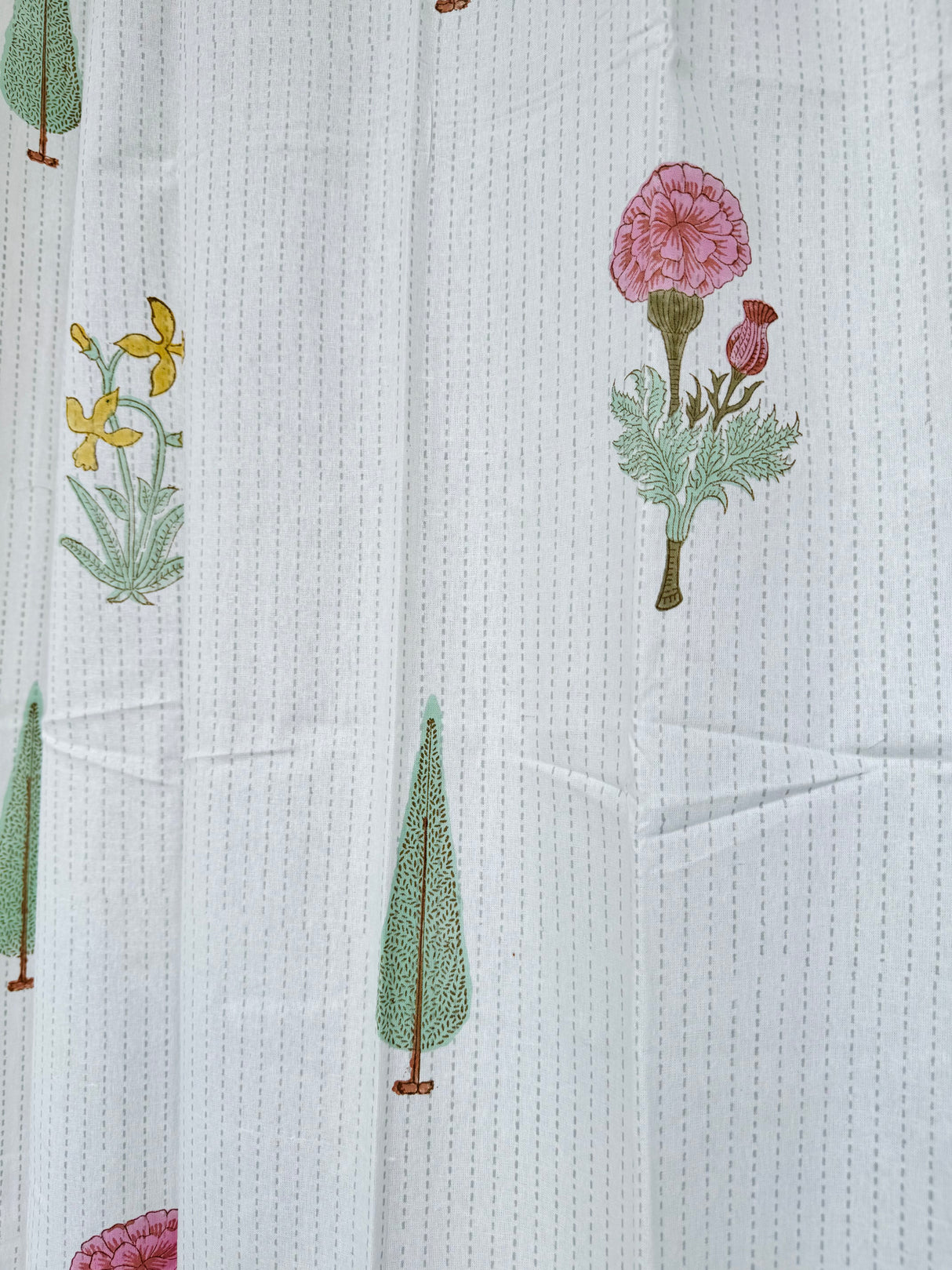 Charming Motifs Blockprint Cotton Curtain