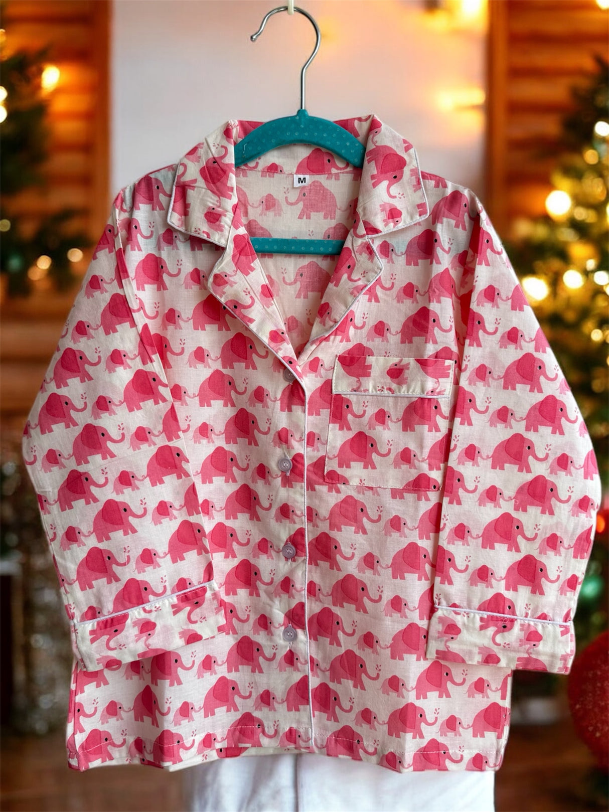 Pink Elephant Kids Night Suit Set