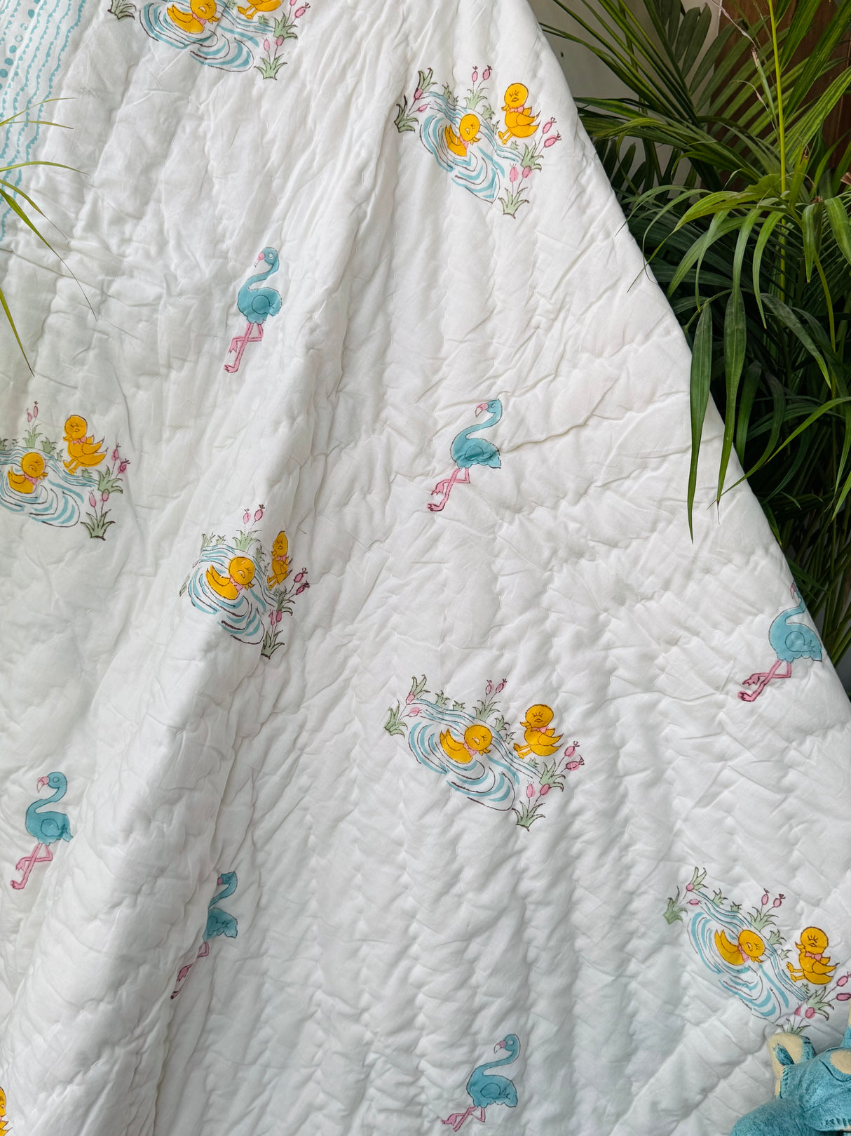 Ducks and Flamingo Kids Quilt