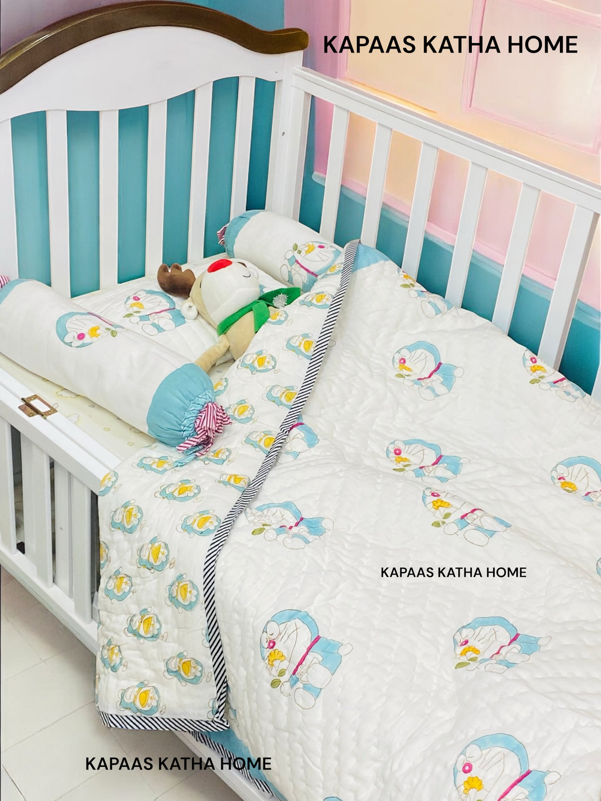 Doraemon- Baby Cot Bedding (quilt, pillow, bolsters)