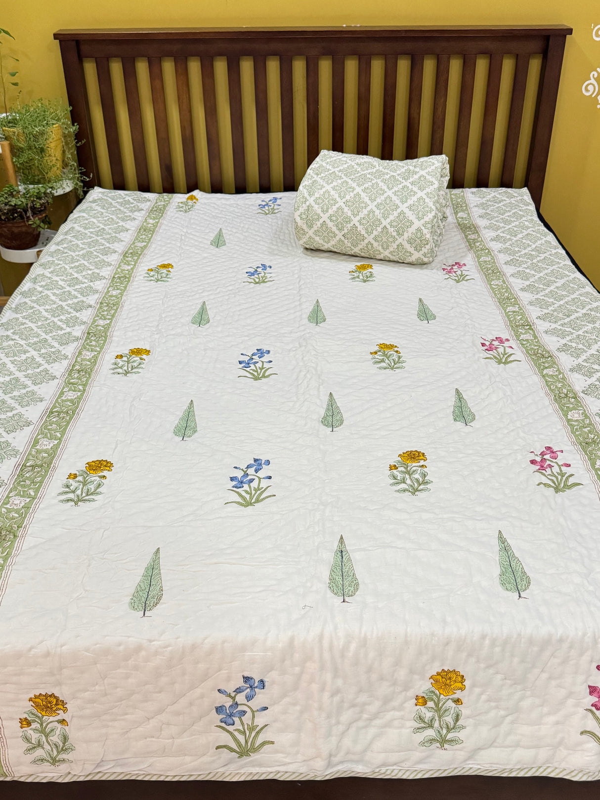 HandBlock Printed Mulmul Reversible Quilt