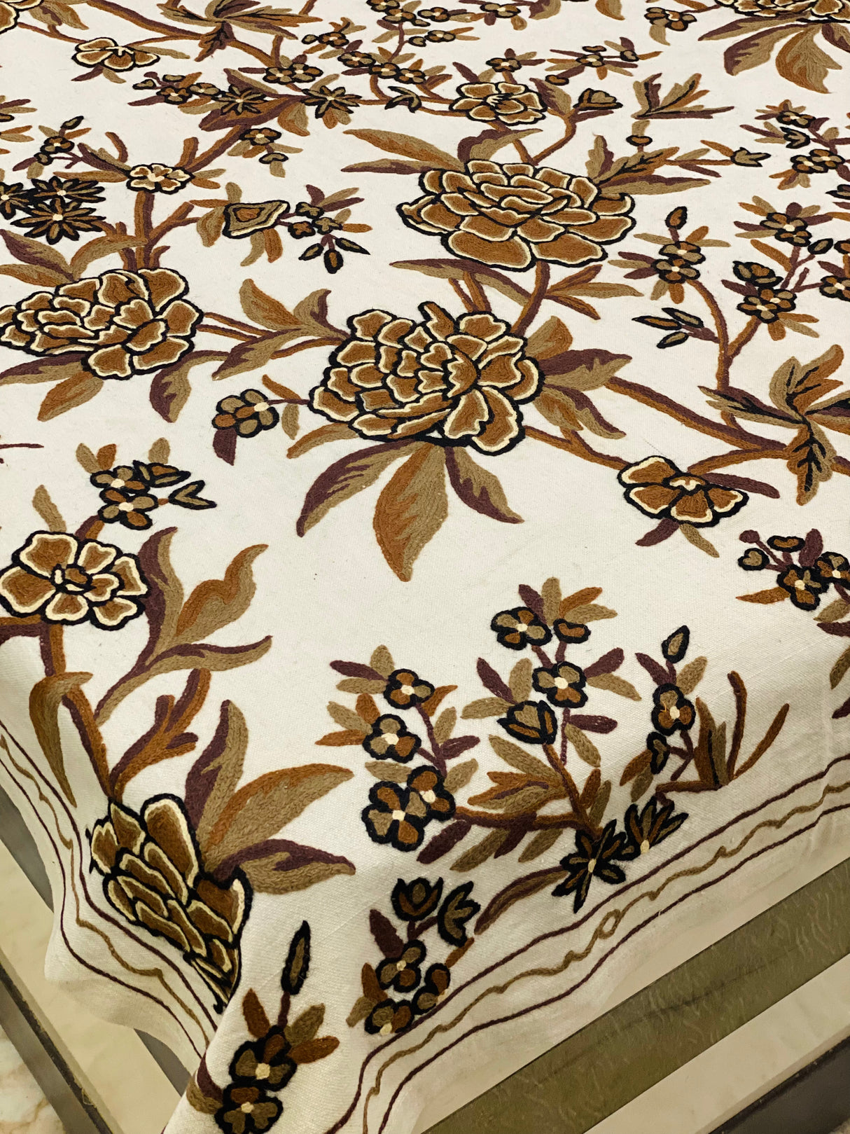 Kashmiri Embroidery Cotton Bedcover