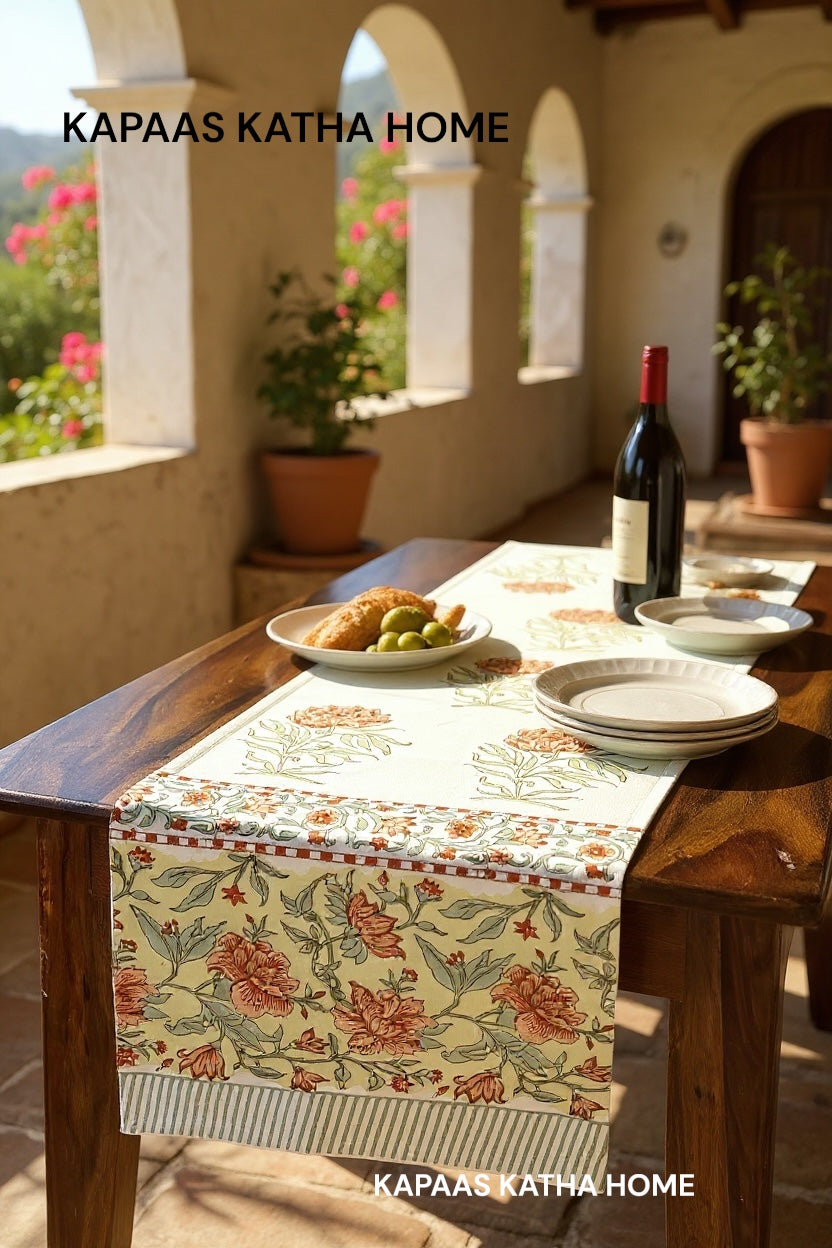 Blockprint Cotton Table Runner