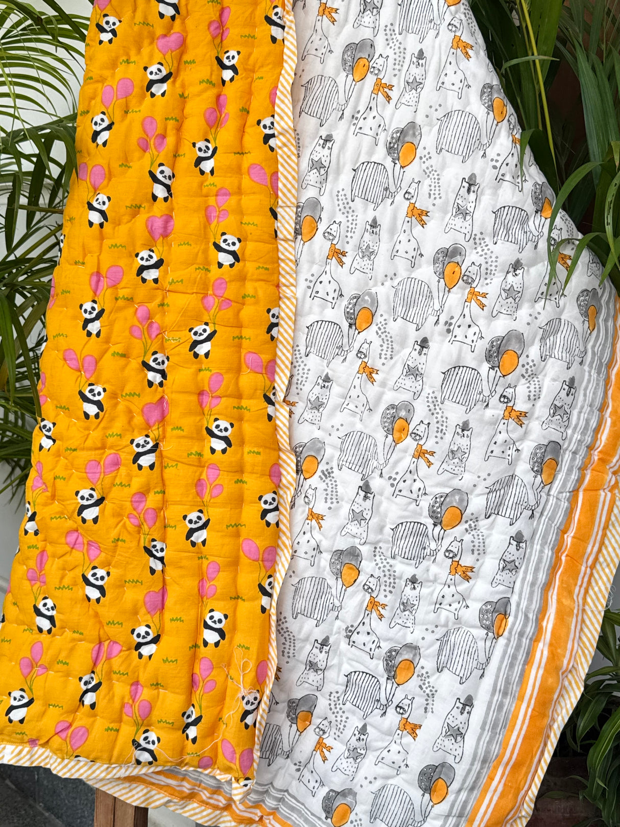 Minimal Animals Kids Quilt Blockprint