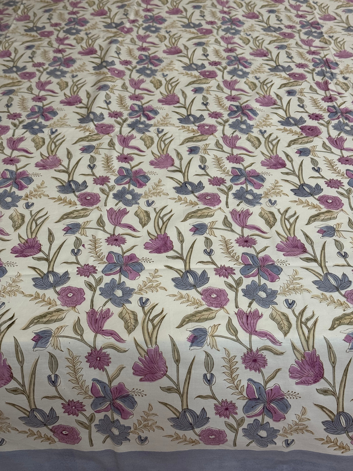 Blockprint Cotton Bedsheet - Light Brown Base Color