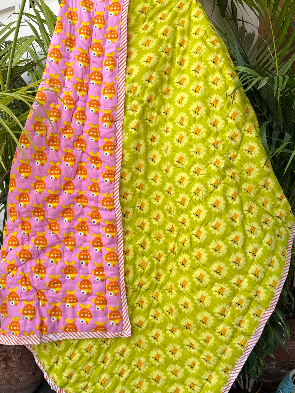 Fish Lion Print Kids Quilt in Soft Cotton