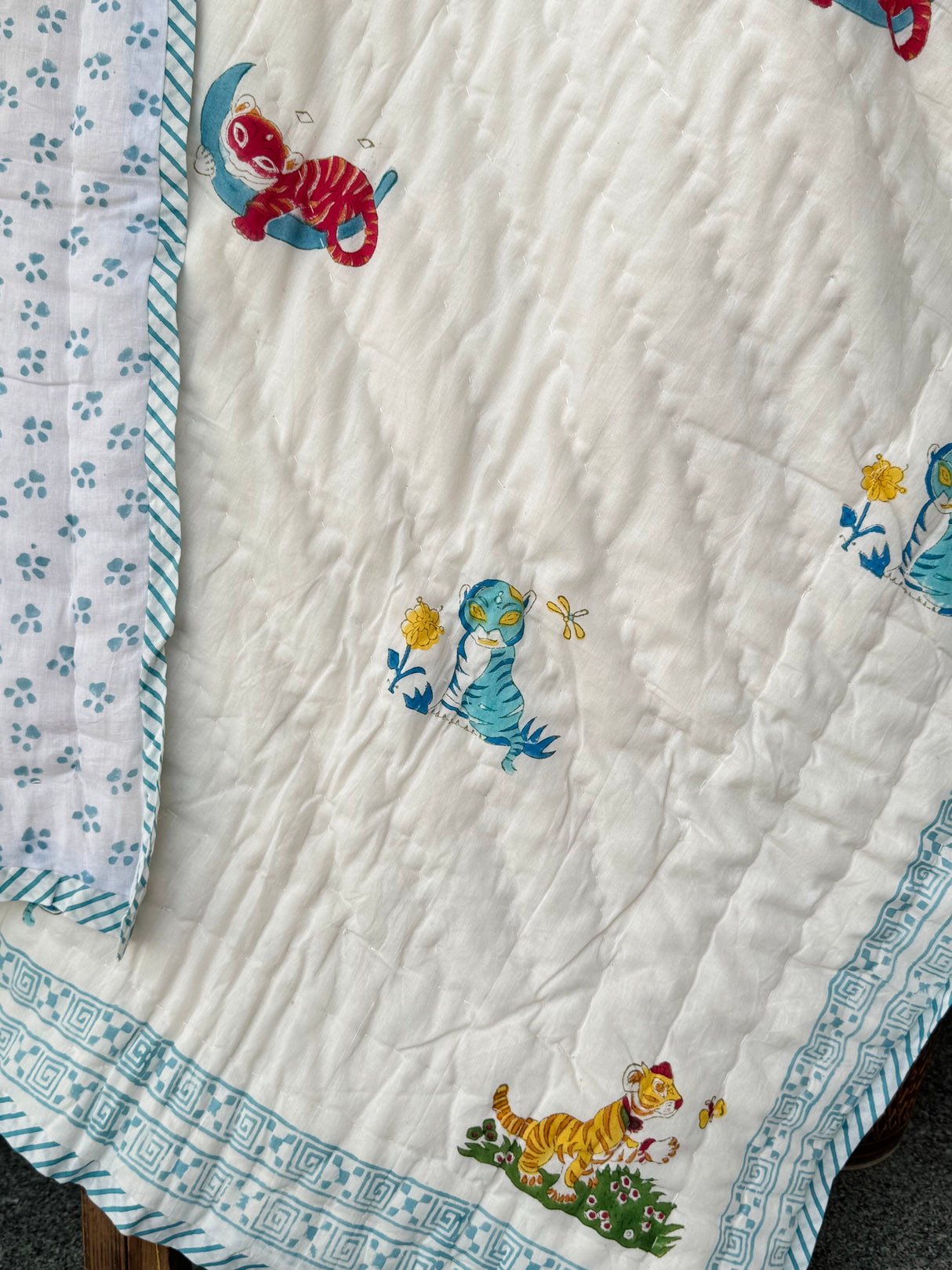 Blue Tiger Quilt Blockprint Quilt