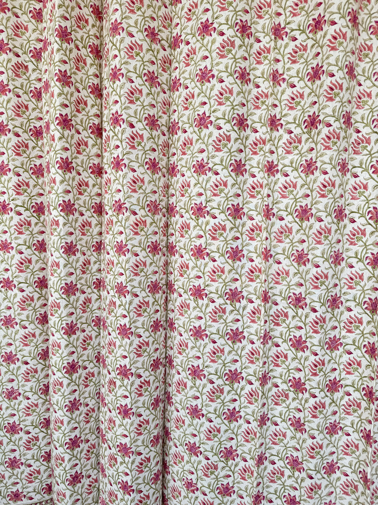 Pair of Elegant Blockprint Cotton Curtains (Set of 2)