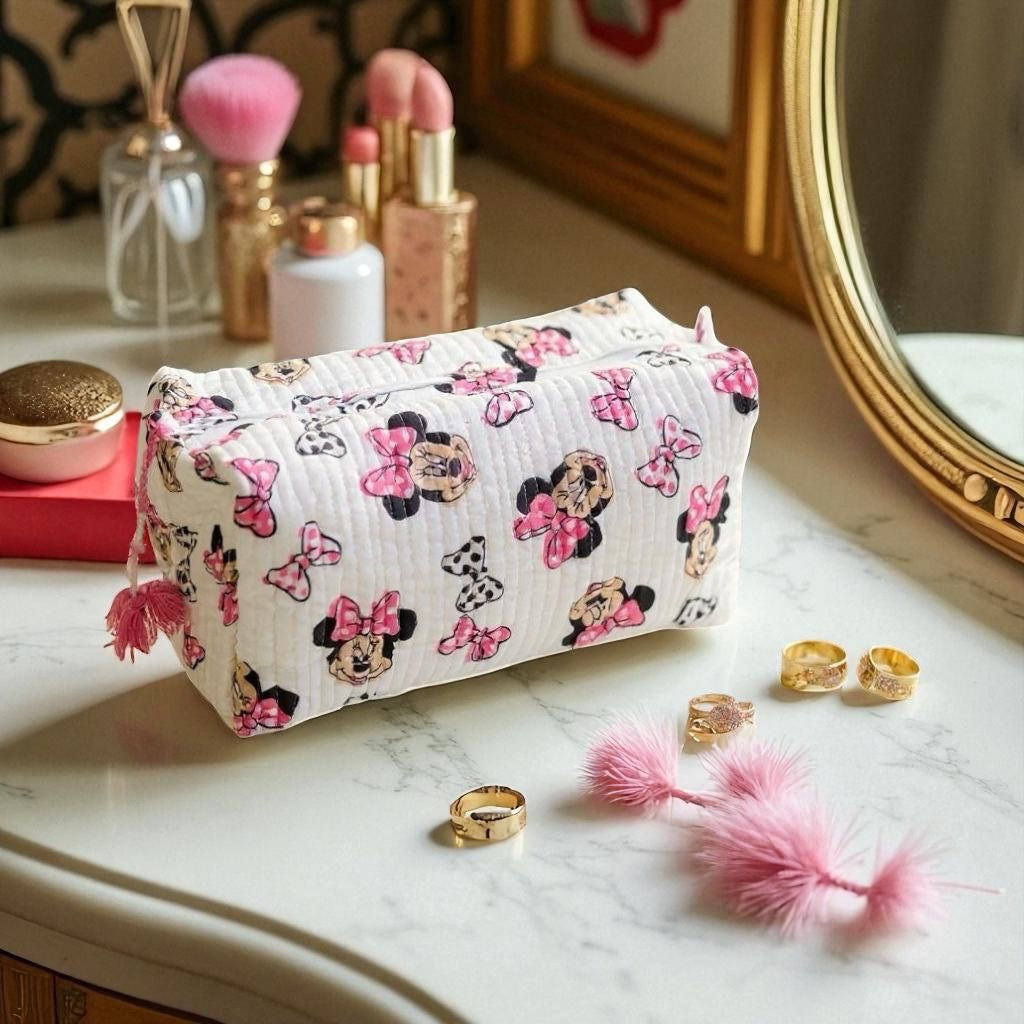 White Minnie Mouse LARGE Pouch