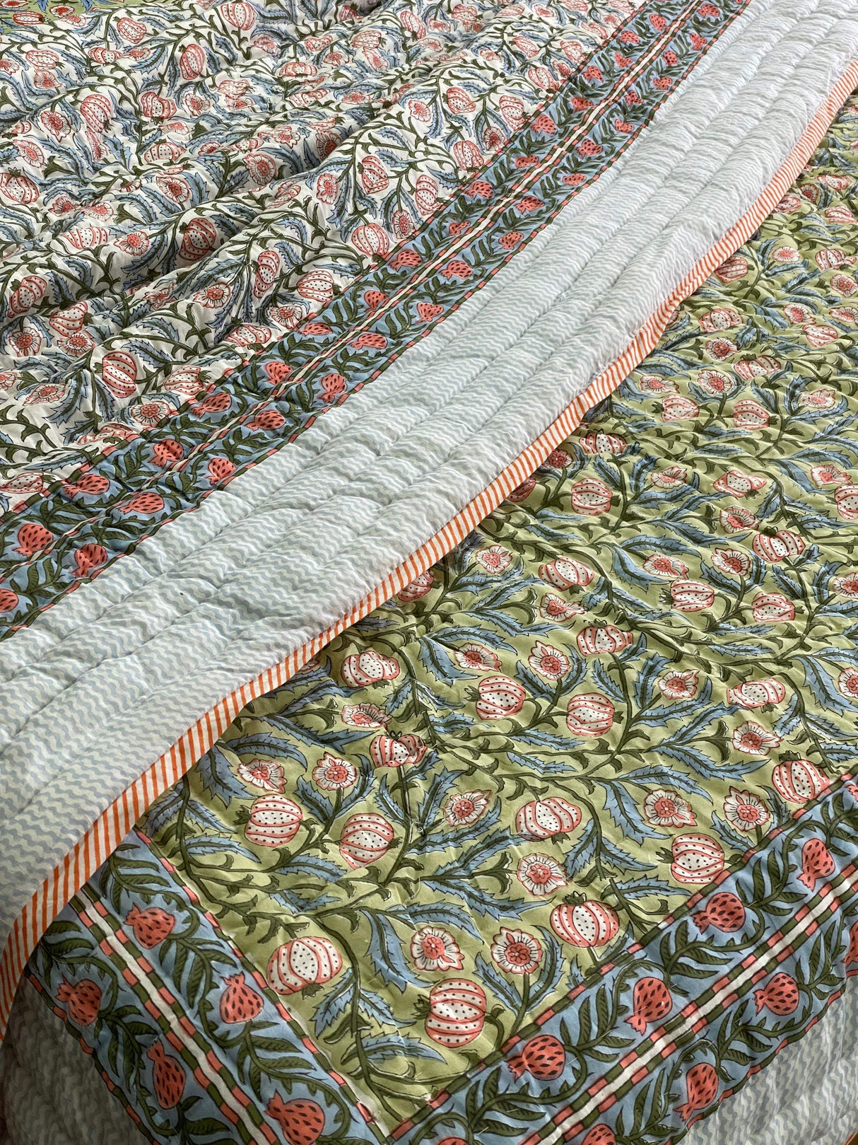 HandBlock Printed Mulmul Reversible Quilt
