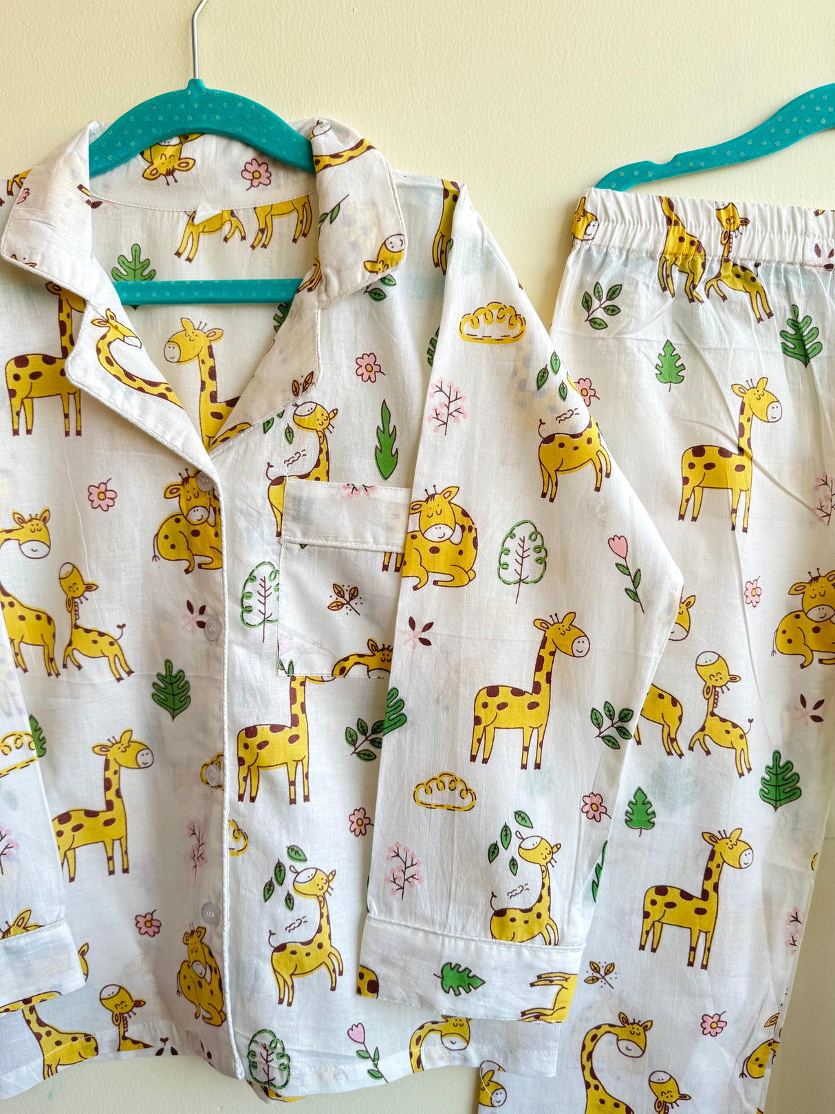 Yellow Giraffe Kids Night Suit Set