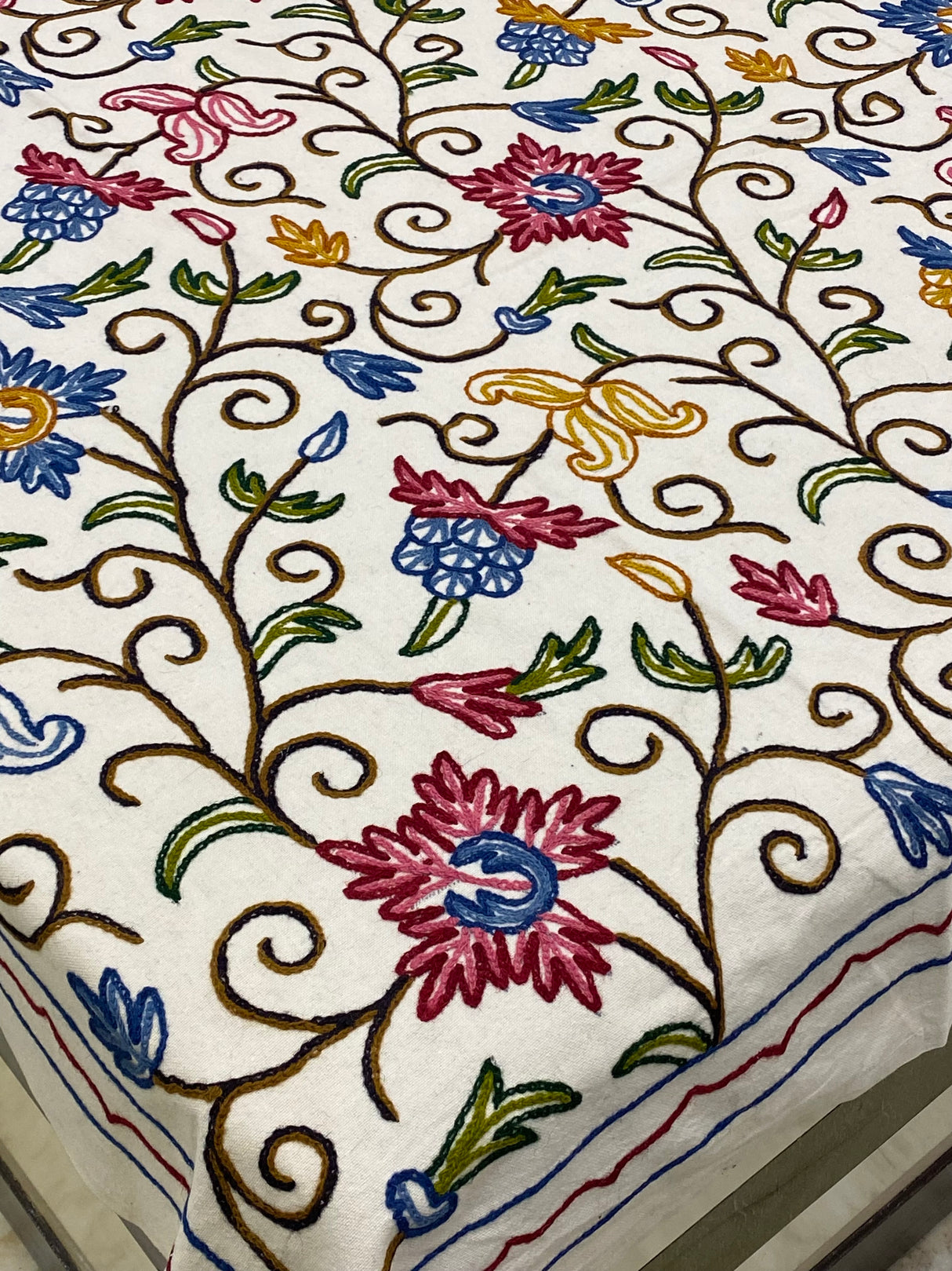 Kashmiri Embroidery Cotton Bedcover
