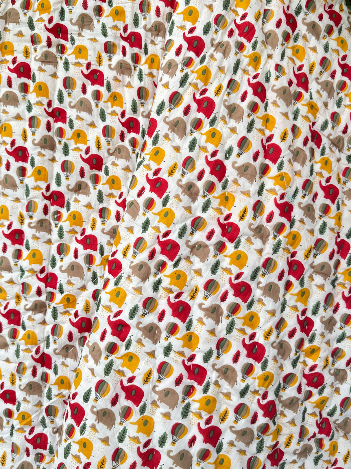 Elephant Blockprint Kids Quilt