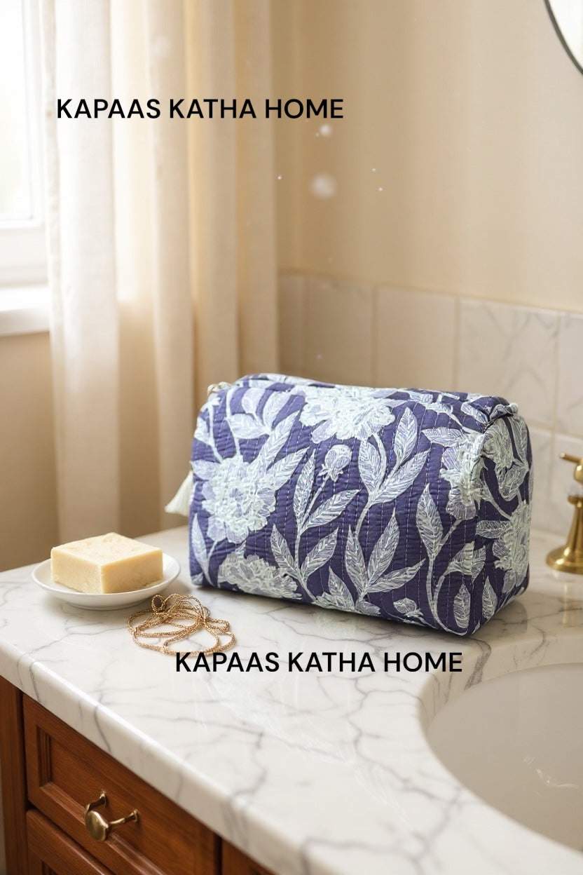 Purple Floral LARGE Pouch