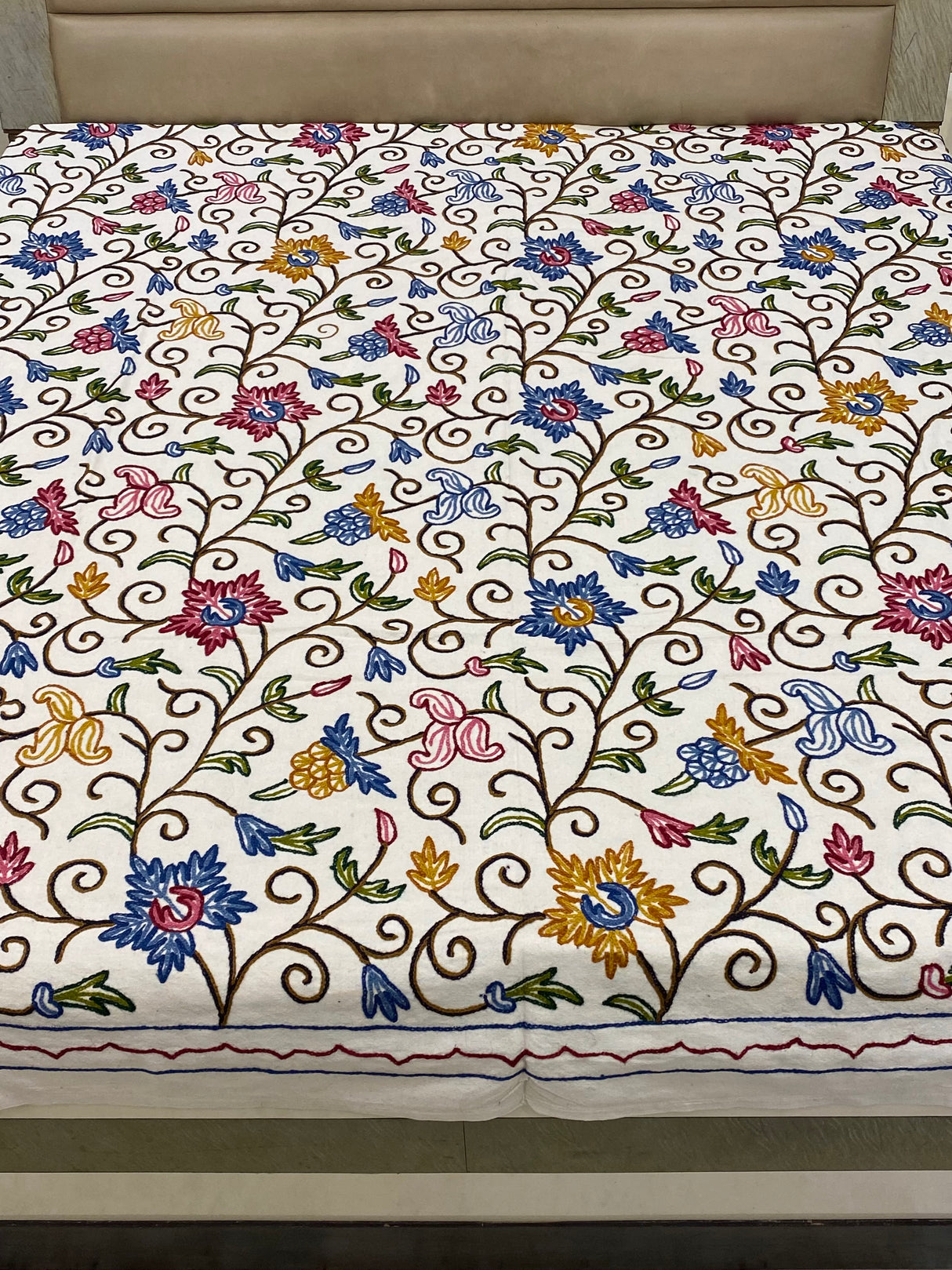Kashmiri Embroidery Cotton Bedcover