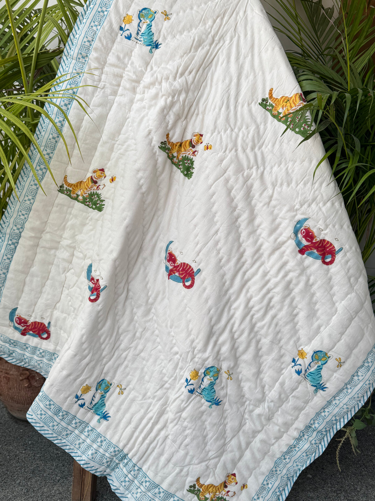 Blue Tiger Quilt Blockprint Quilt