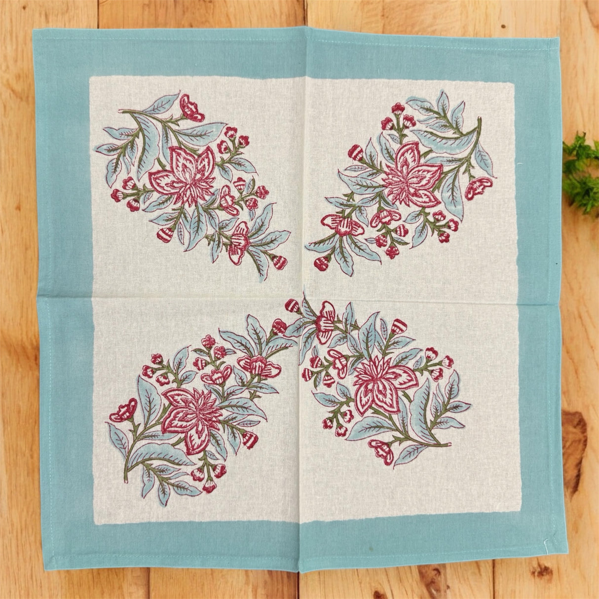 Blockprint Table Mats & Napkins Set- 6 Seater