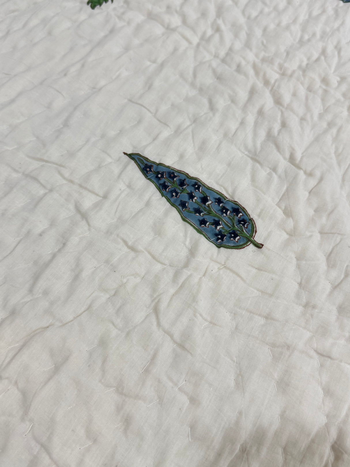 Blockprint Mulmul Reversible Quilt