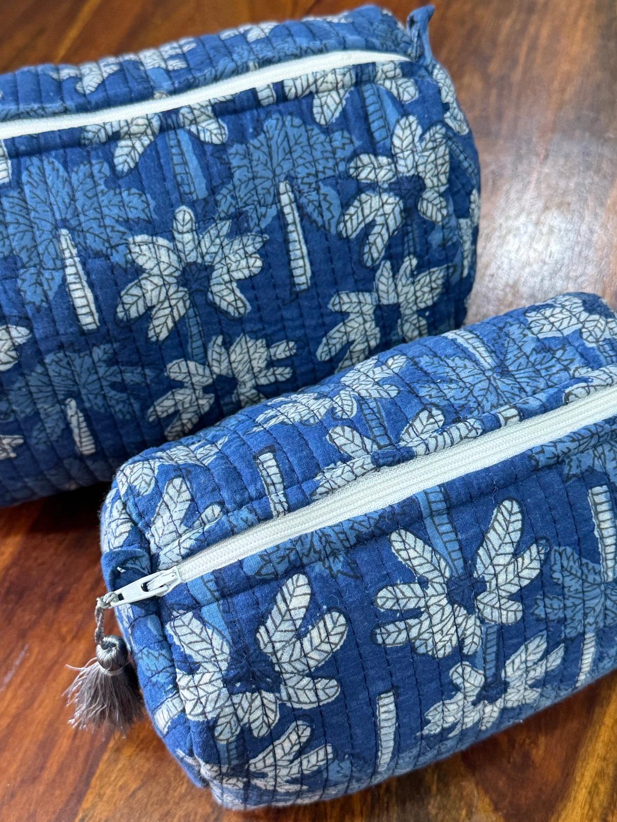 Blue Set of 2 Pouches (medium and small)