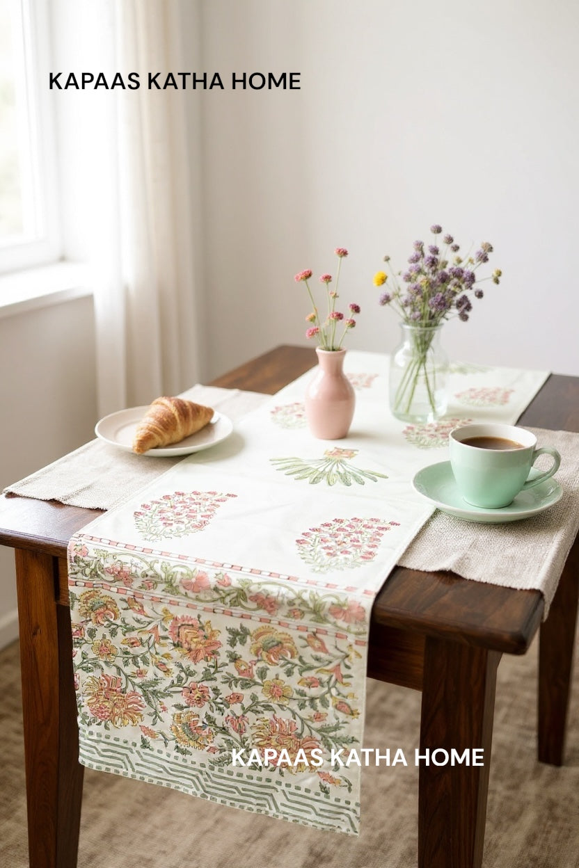 Blockprint Cotton Table Runner