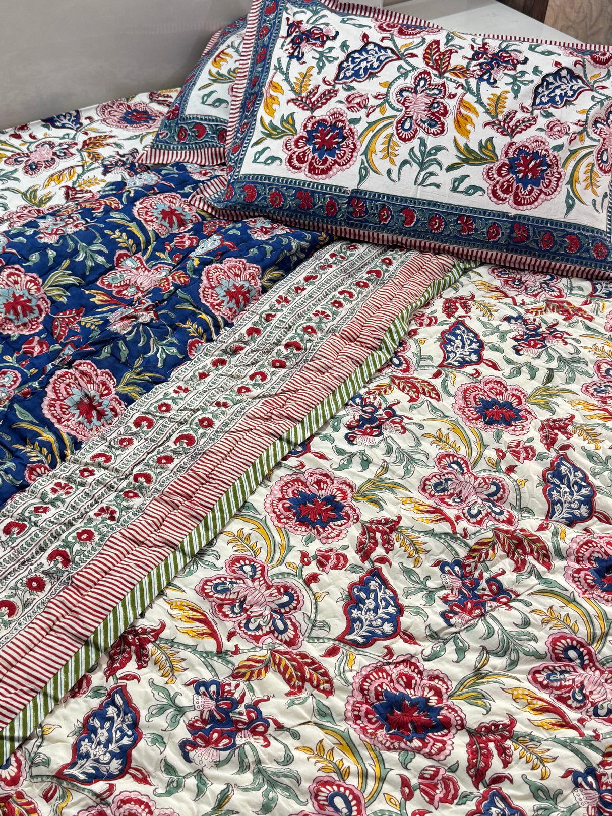 Blockprint Bedsheet & Quilt Set