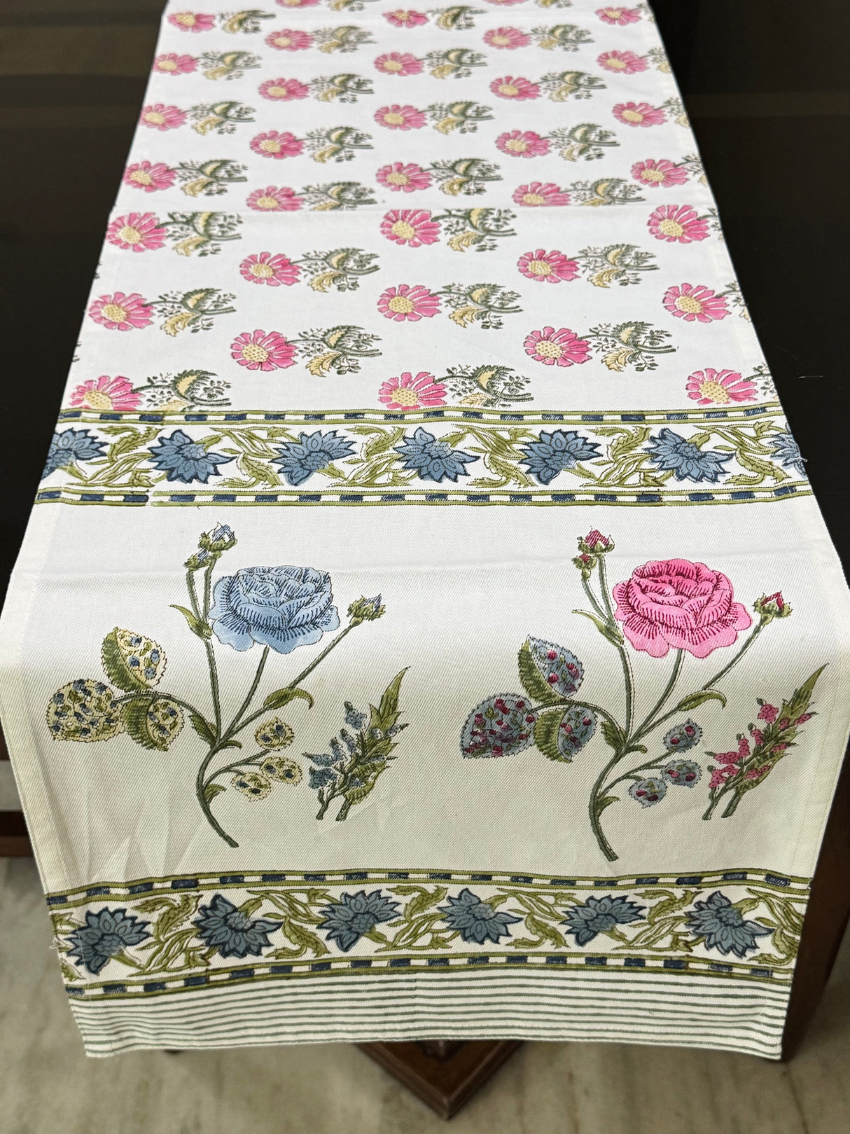 Blockprint Cotton Table Runner