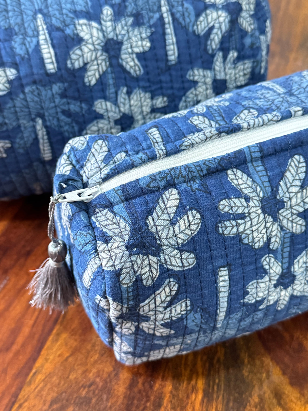 Blue Set of 2 Pouches (medium and small)