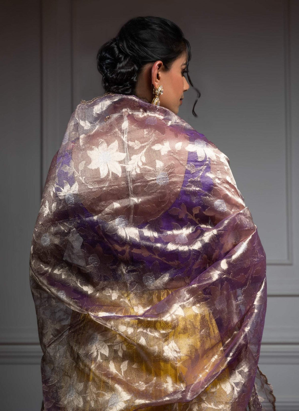 Pure Handloom Kanjeevaram Silk Bandhani Lehenga With Tissue Dupatta