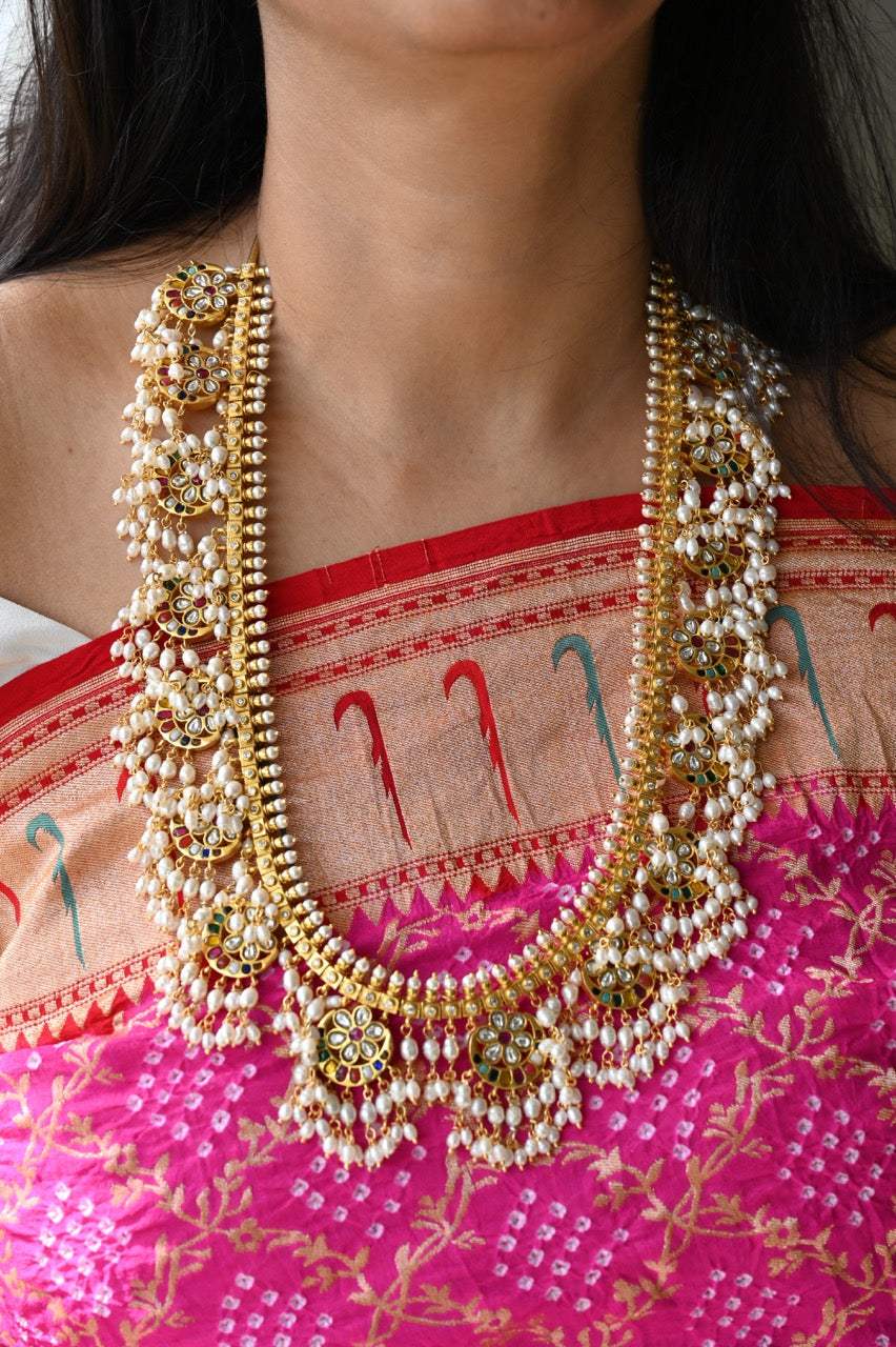 Amrutha Haaram - Handcrafted 92.5 Silver Gutta Pusalu