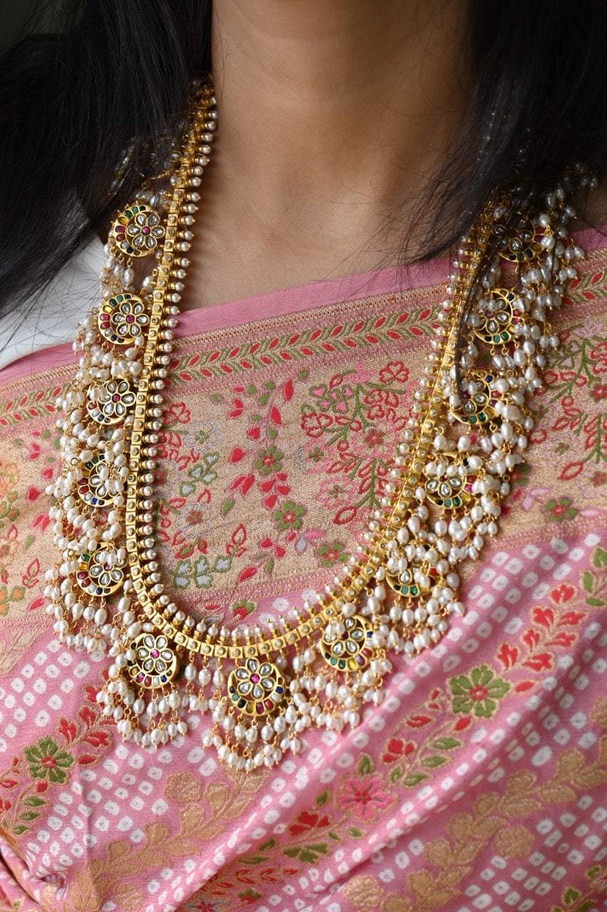 Amrutha Haaram - Handcrafted 92.5 Silver Gutta Pusalu