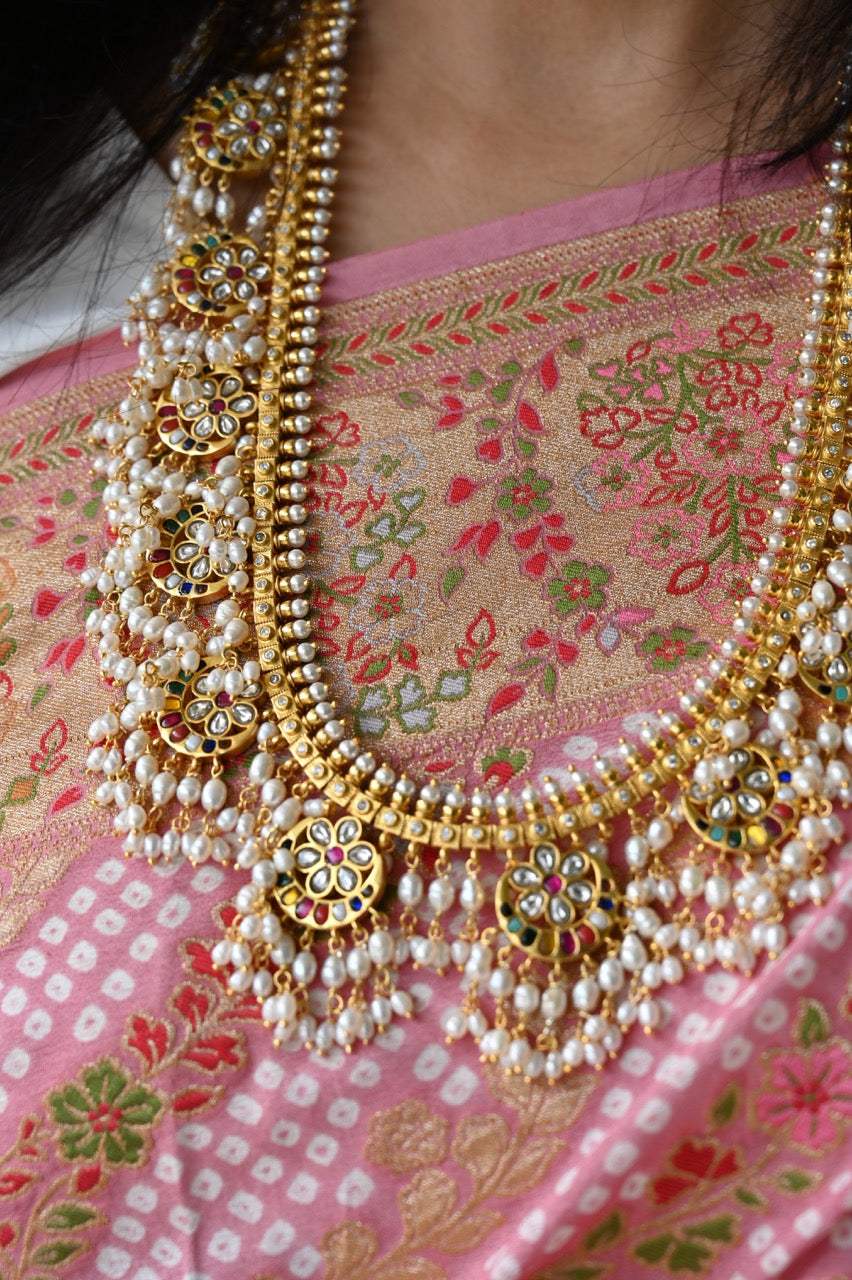 Amrutha Haaram - Handcrafted 92.5 Silver Gutta Pusalu