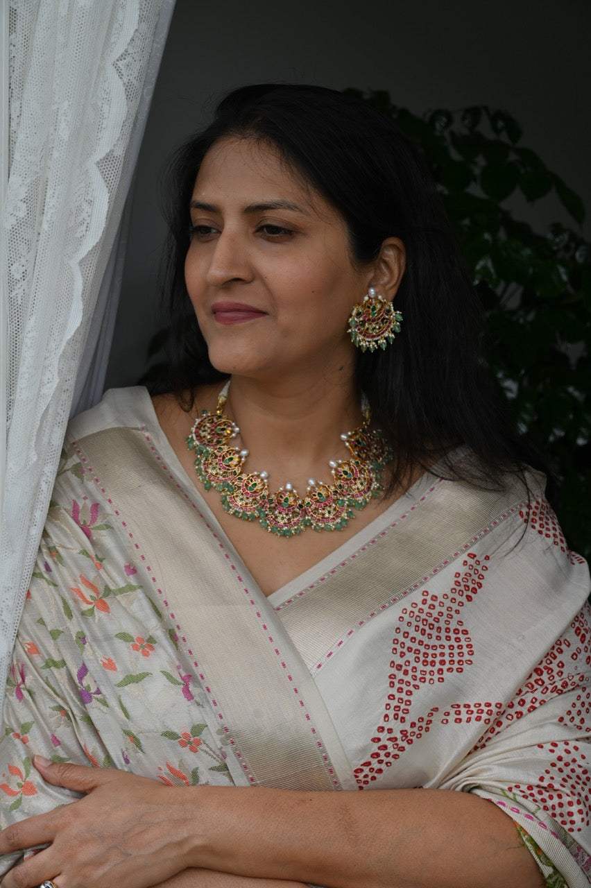 Chandrika Kundan Silver Choker Set