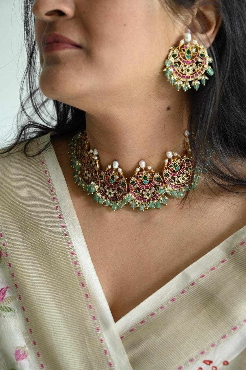 Chandrika Kundan Silver Choker Set