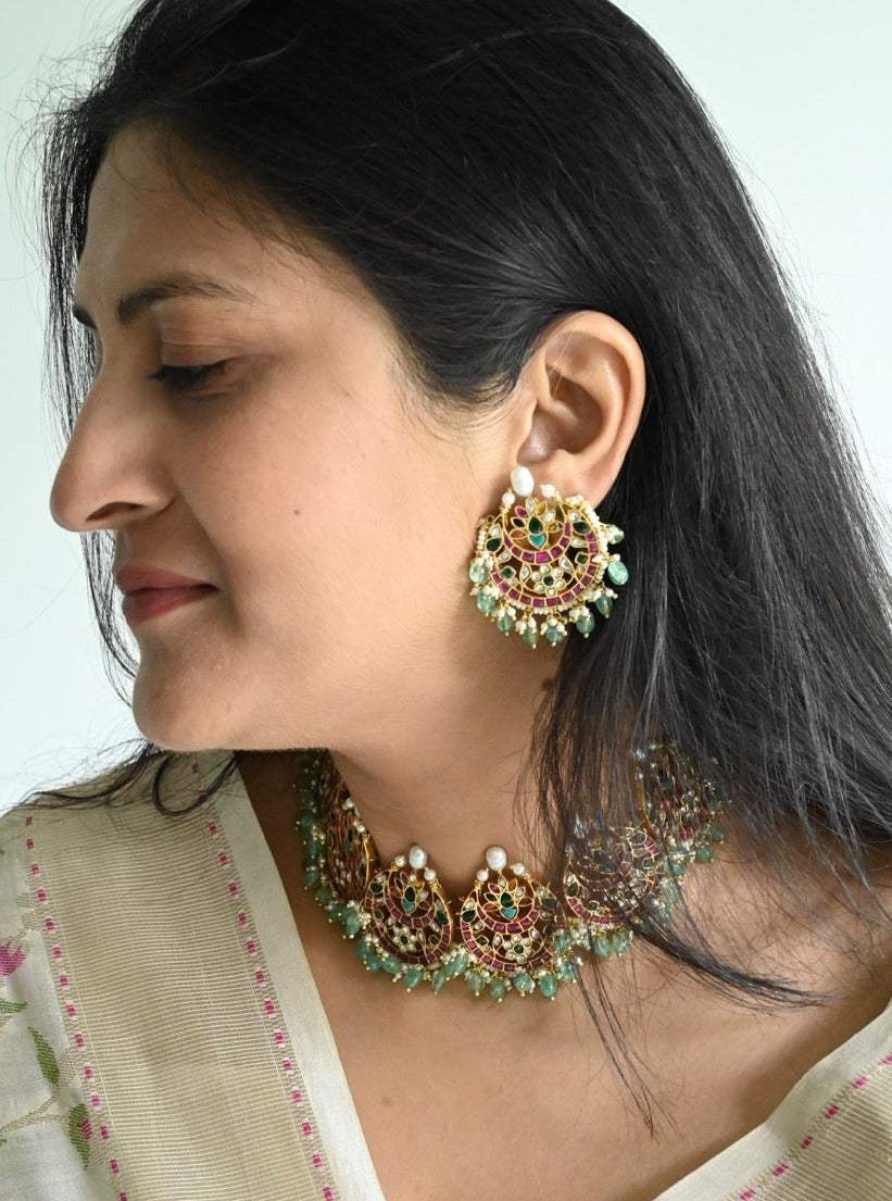 Chandrika Kundan Silver Choker Set