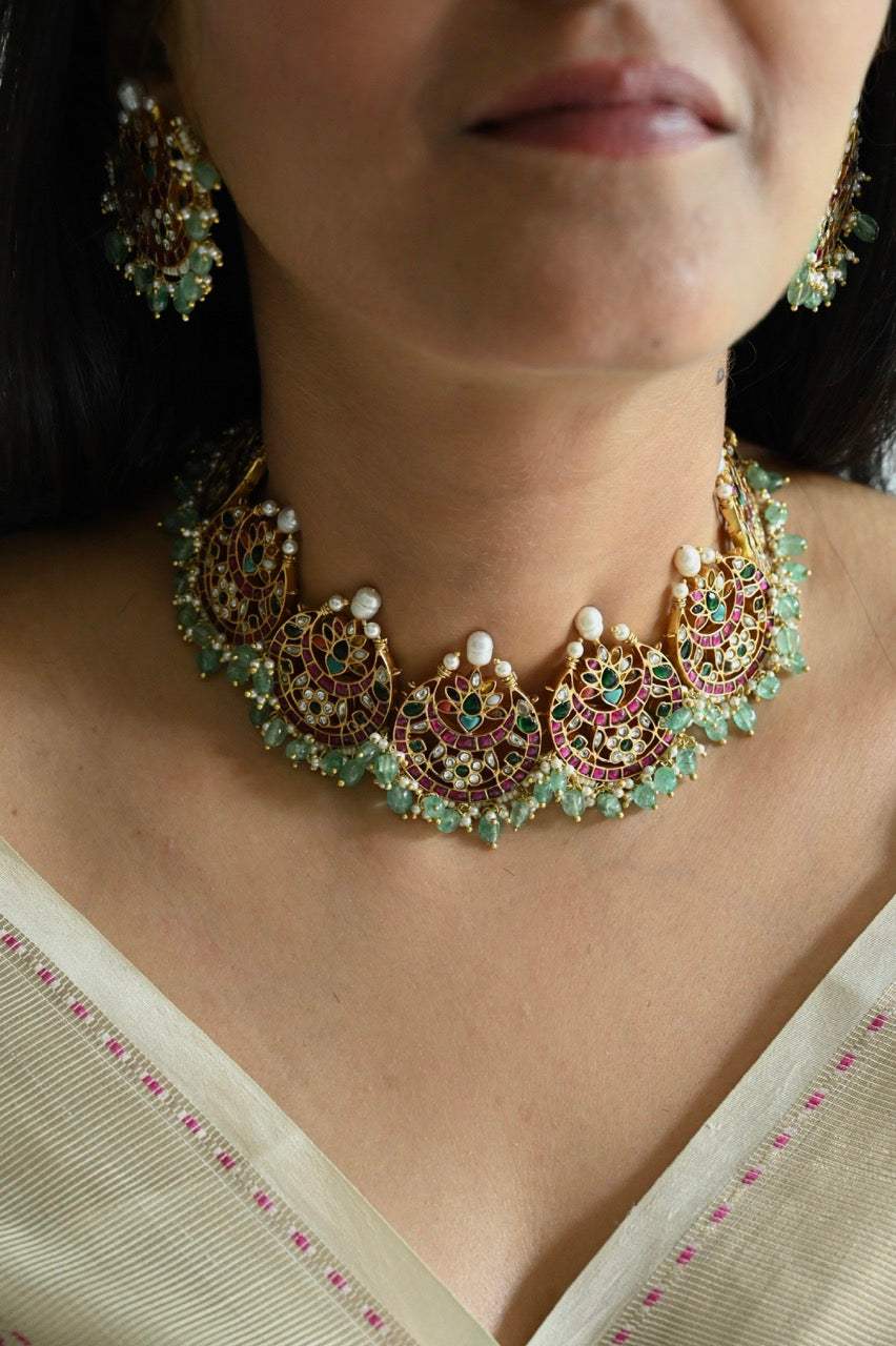 Chandrika Kundan Silver Choker Set
