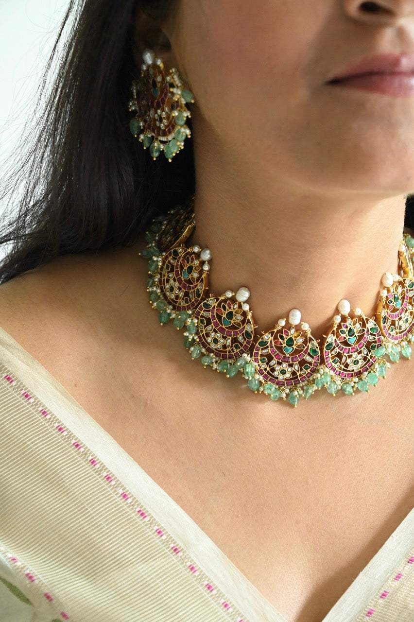 Chandrika Kundan Silver Choker Set