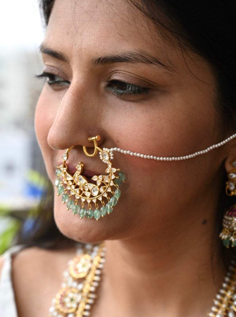 Mor Leela Handcrafted 92.5 Silver Peacock Nath