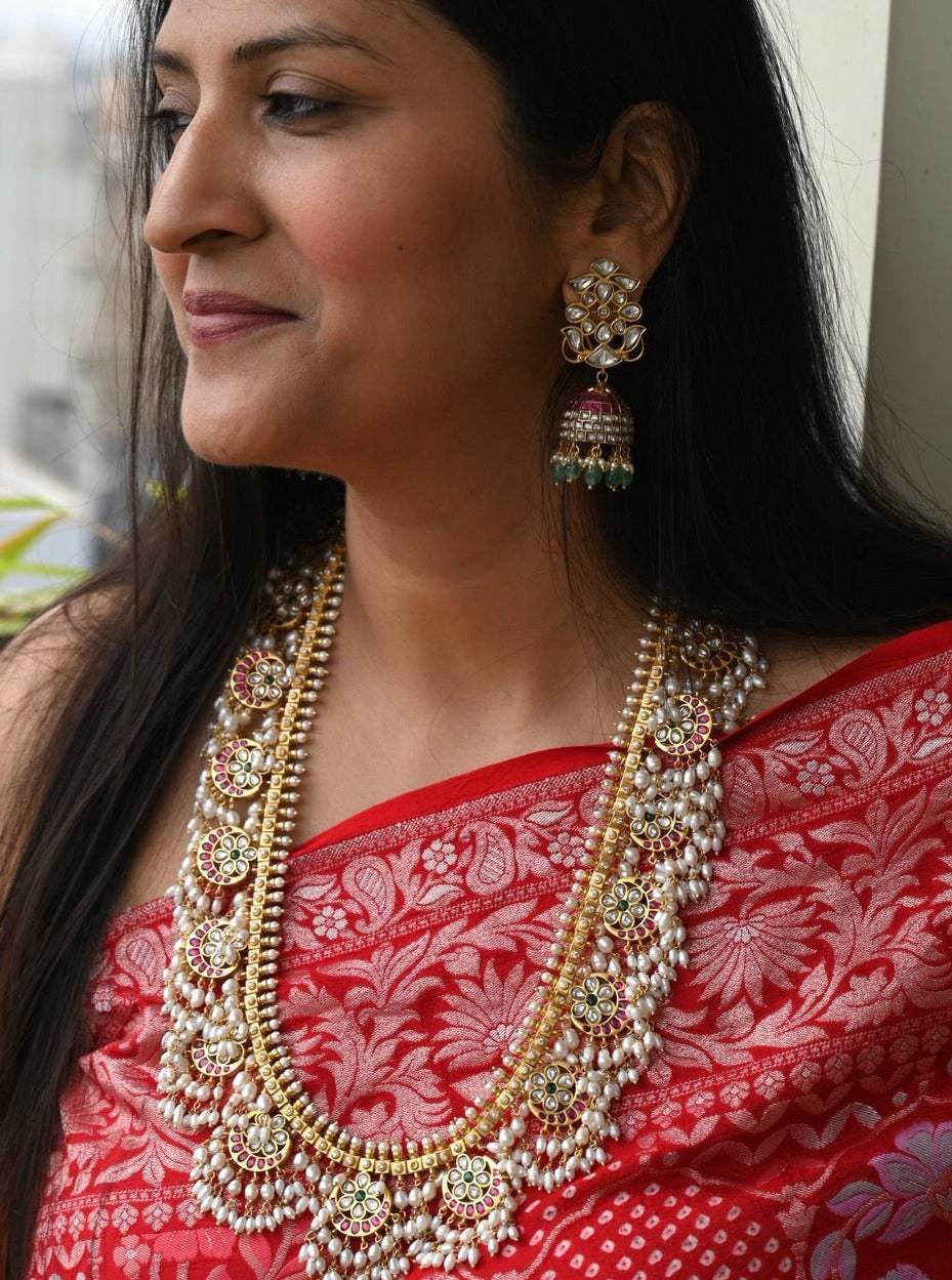 Echoes of the Deccan - Handcrafted 92.5 Silver Gutta Pusalu and Jhumka Earrings