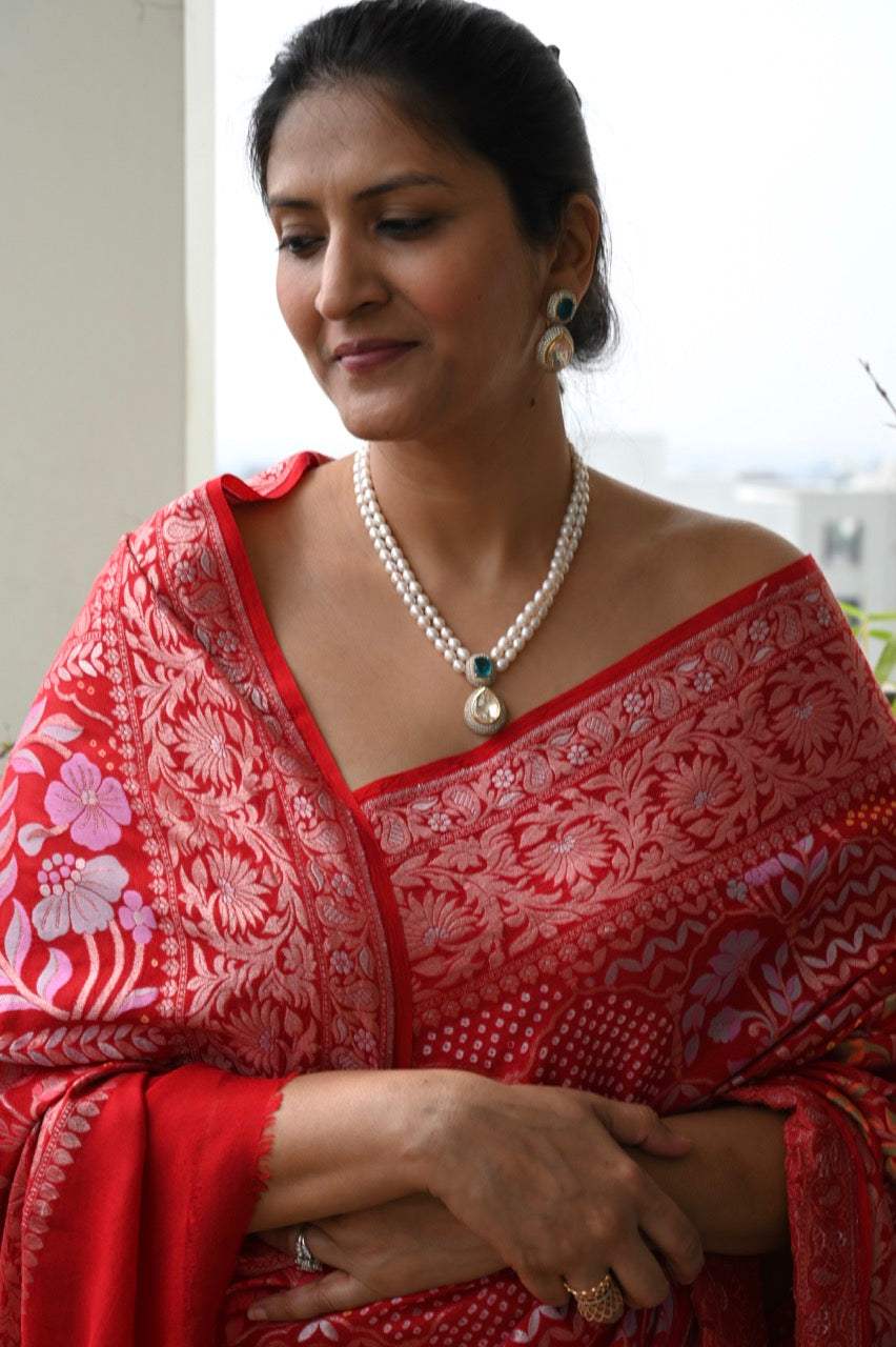 Handcrafted Freshwater Pearl Neckpiece with Earrings