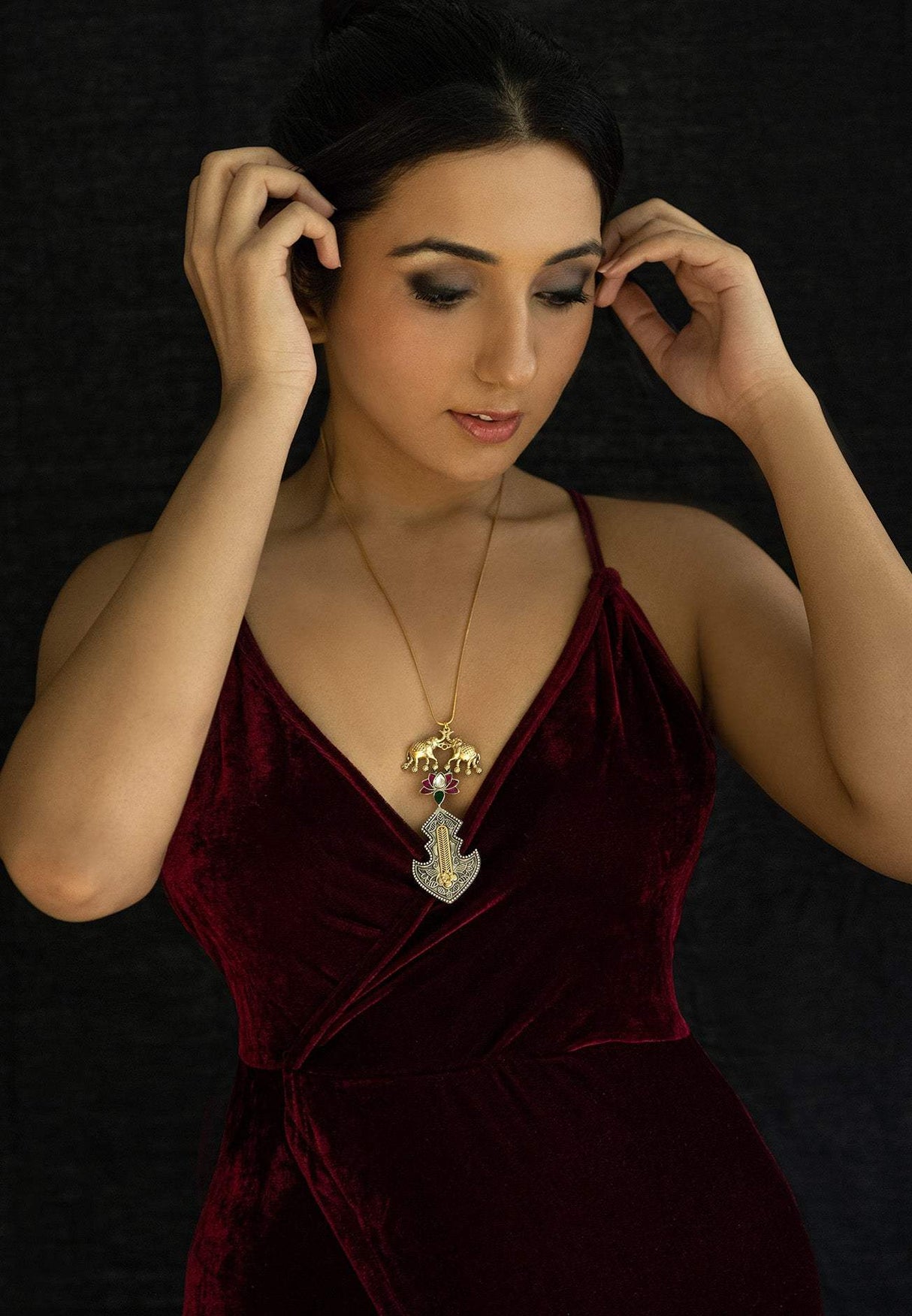 Cute and Dainty Handcrafted using 92.5 Silver Two-Tone Neckpiece