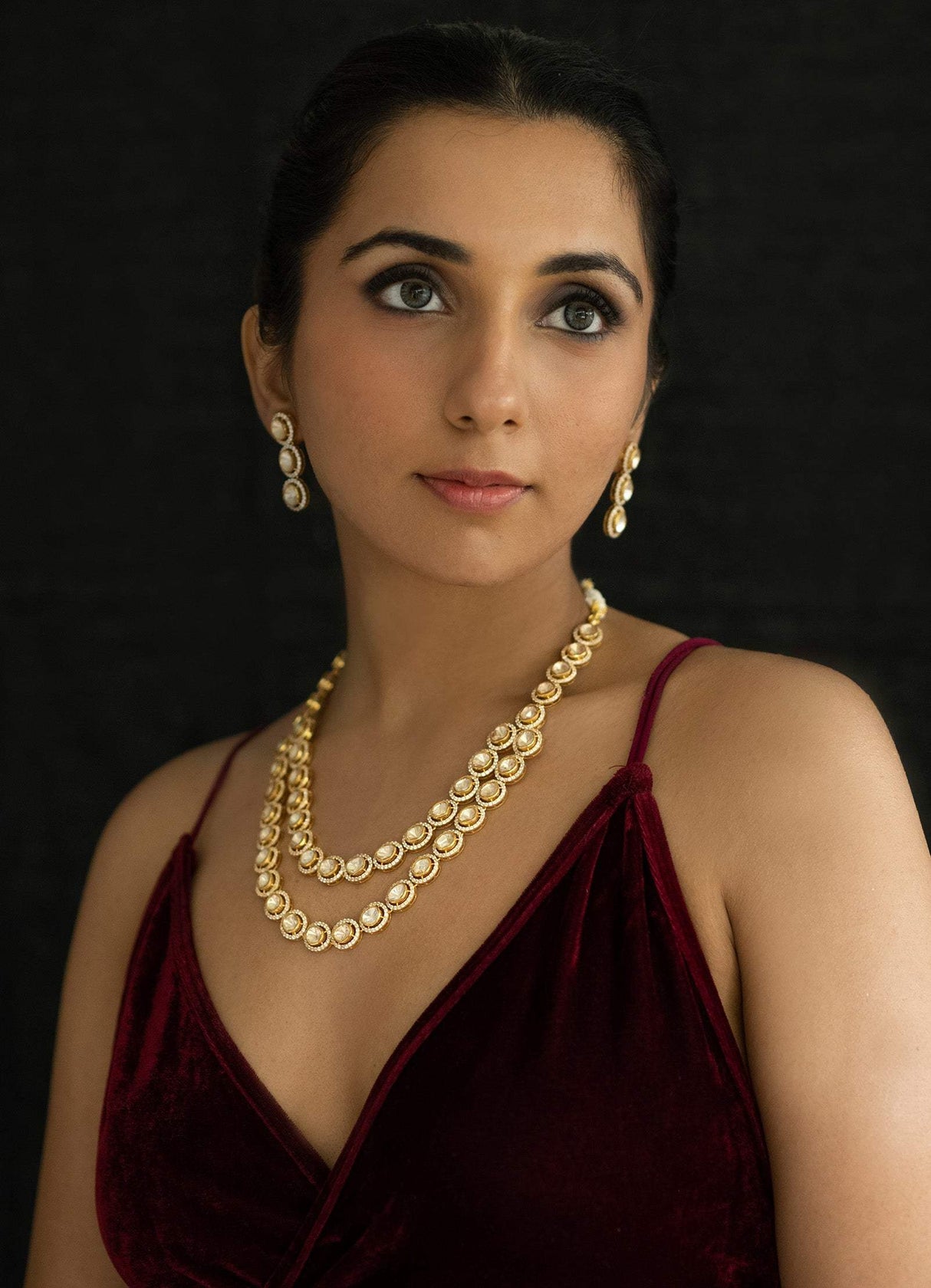 Sitara Moissanite Polki Layered Necklace Set