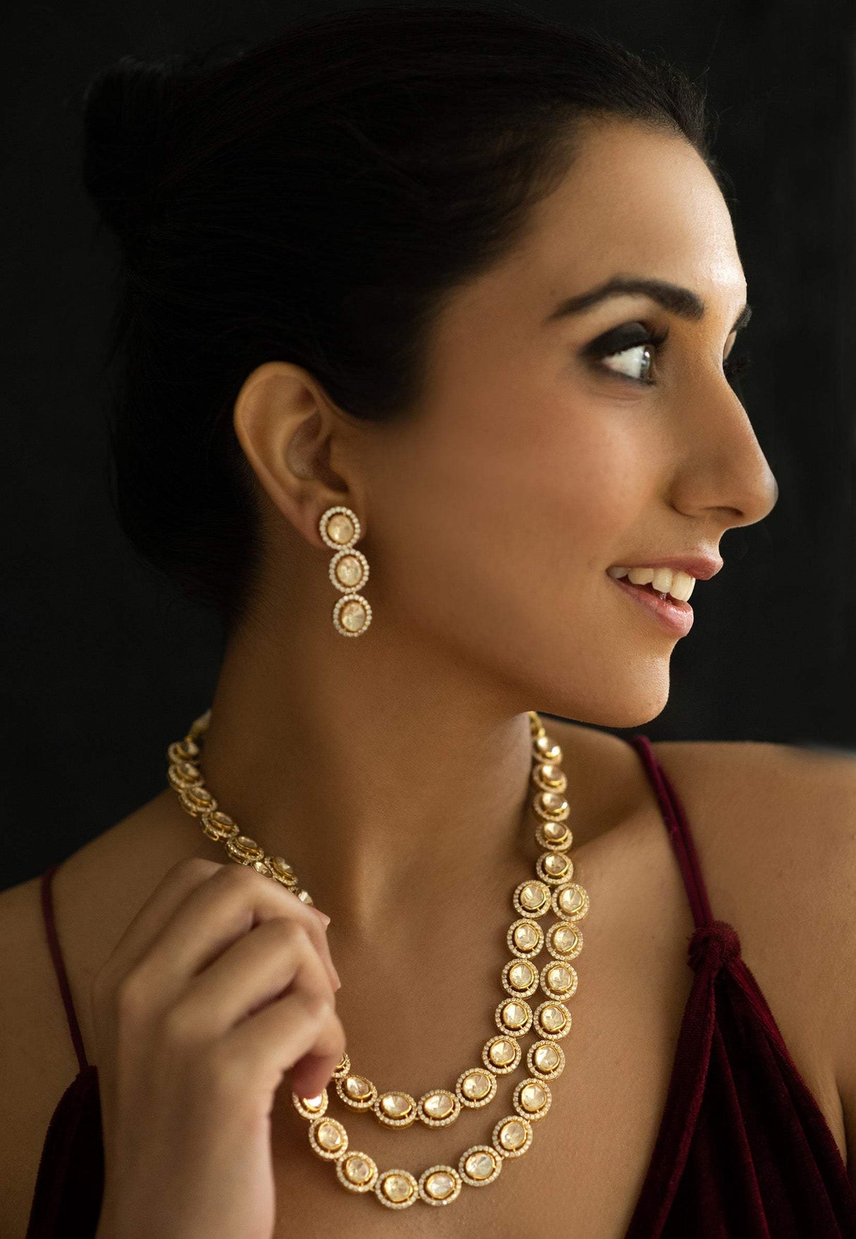 Sitara Moissanite Polki Layered Necklace Set