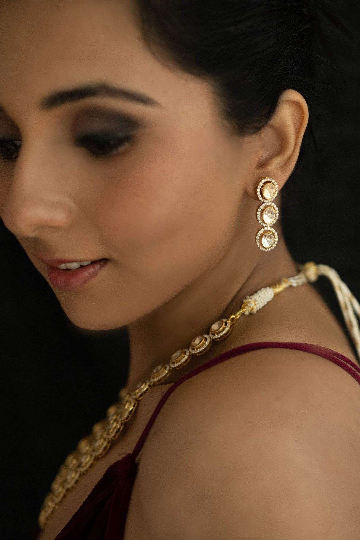 Sitara Moissanite Polki Layered Necklace Set