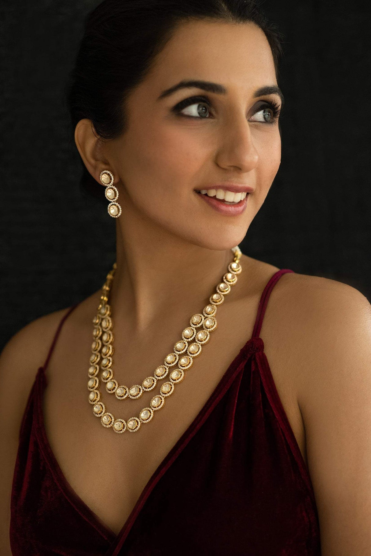 Sitara Moissanite Polki Layered Necklace Set