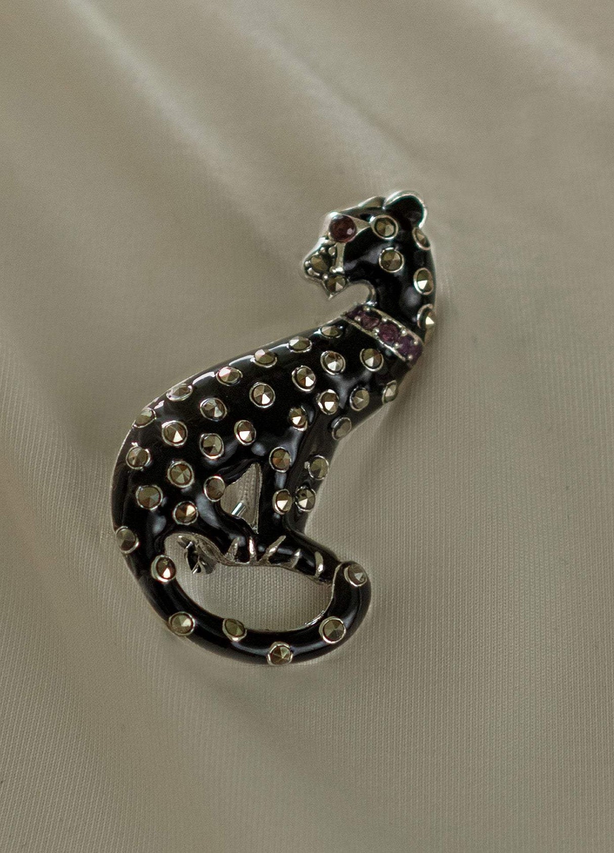 Handcrafted Leopard 92.5 Silver Brooch
