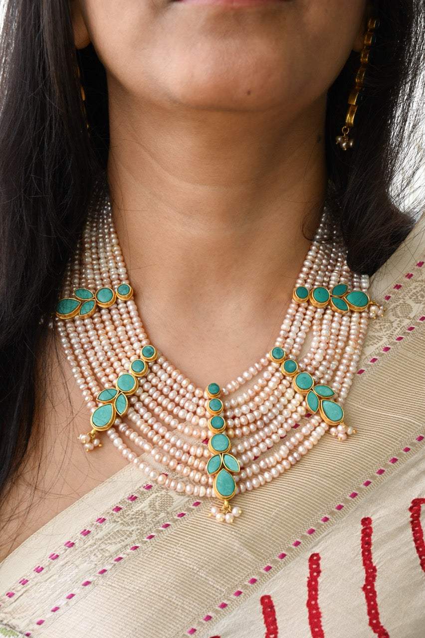 Very Exclusive Necklace made using 92.5 Silver and Freshwater Pearls